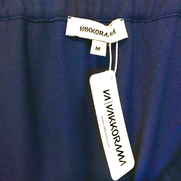 Navy Off Shoulder Top with Sheer Stipes NWT - Picture 4 of 5